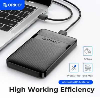 ORICO HDD Case 2.5 Inch SATA to USB3.0/Type-C HDD Enclosure 6Gbps Max USB-C External SATA HDD