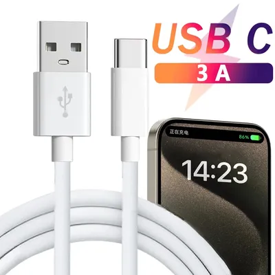 USB Type C Mobile Phone Cables 3A Fast Charging Cord USB Adapter Cable For Samsung Huawei Xiaomi USB C Data Cable Cord 1m 2m 3m