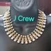 J. Crew Jewelry | Designer J Crew Rhinestone Gold Tone Statement Fashion Jewelry Necklace | Color: Gold | Size: Os