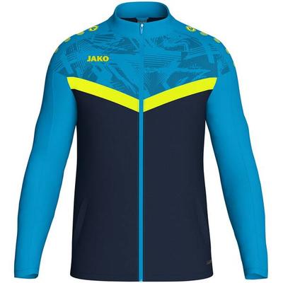 JAKO Kinder Sportanzug Polyesterjacke Iconic, Größe 152 in marine/JAKO blau/neongelb