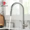 Robinets de lavabo de cuisine, robinet de Surface de couleur argent, robinets d'évier de salle de bains, robinets de cuisine extractibles, robinet mitigeur monotrou G1/2