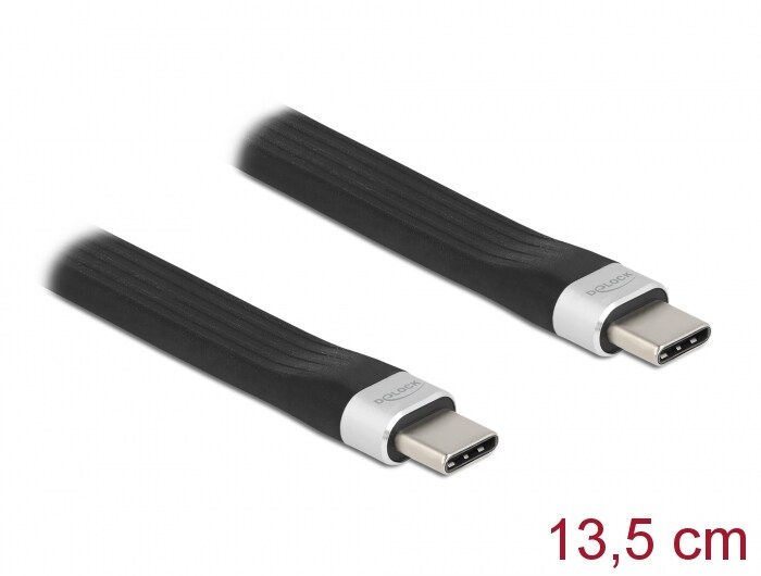 Delock 85770, 0,135 m, USB C, USB C, USB 3.2 Gen 2 (3.1 Gen 2), 10000 Mbit/s, Schwarz Image