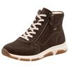 Keilsneaker REMONTE, Damen, Gr. 40, braun (dunkelbraun), Leder, sportlich, Schuhe Sneaker, High-Top-Sneaker, Schnürschuh, Freizeitschuh mit Außenreißverschluss