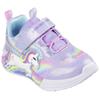Sneaker SKECHERS "UNICORN CHASER", Kinder, Gr. 22, lavendel, multifarben, Textil, Glitzer, kontrastfarbene Details, animal-print, casual, Schuhe, Klettschuh mit blinkendem Einhorn, Größenschablone zum Download