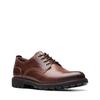 Schnürschuh CLARKS "Batcombe Tie", Herren, Gr. 42, braun (schwarz tan), Leder, casual, Schuhe, Schnürschuh, Halbschuh mit Profilsohle