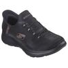 Slip-On Sneaker SKECHERS "SUMMITS-CLASSY NIGHT", Damen, Gr. 38, gold (schwarz, goldfarben), Textil, sportlich, Schuhe, Slipper, Freizeitschuh mit komfortabler Heel Pillow Funktion