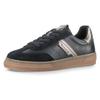 Plateausneaker TAMARIS, Damen, Gr. 36, silber (schwarz, silberfarben), Leder, Lederimitat, unifarben mit Farbeinsatz, sportlich, Schuhe, Schnürschuh, Halbschuh, Freizeitschuh mit gepolstertem Schaftrand