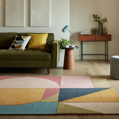 Wollteppich FLAIR RUGS "Esre", bunt, B:200cm H:7mm L:290cm, Wolle, Teppiche, Geometrischer abstrakter Esre-Wollteppich Image