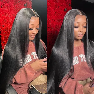 Straight Lace Front Wig 13x4 13x6 30 32 Inch HD Transparent Lace Frontal Wig 4x4 Closure Wig 360