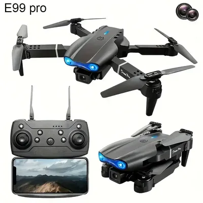 E99 PRO Drone with Flash Professional HD Dual Camera WIFI Obstacle Avoidance RC Helicopters Aerial