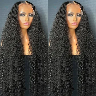 Kinky Curly 13x4 Lace Front Human Hair Wigs For Women 30 inch Indian Deep Curly Lace Frontal Wig Wet