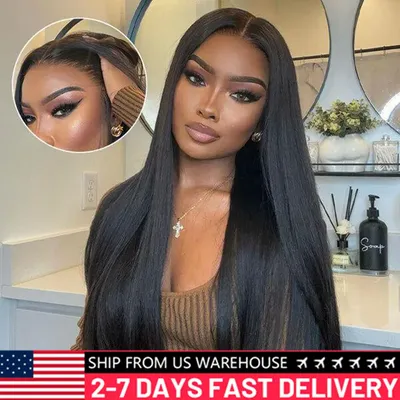 34 36 Inch Wear Go Glueless Wig Straight 6x4 Lace Wig Human Hair 5x5 Transparent Lace Closure Wig