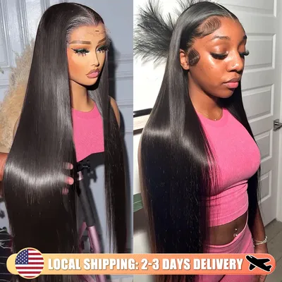 30 40 Inch 13x4 Bone Straight Lace Front Human Hair Wigs Brazilian 13x6 Straight HD Lace Frontal Wig