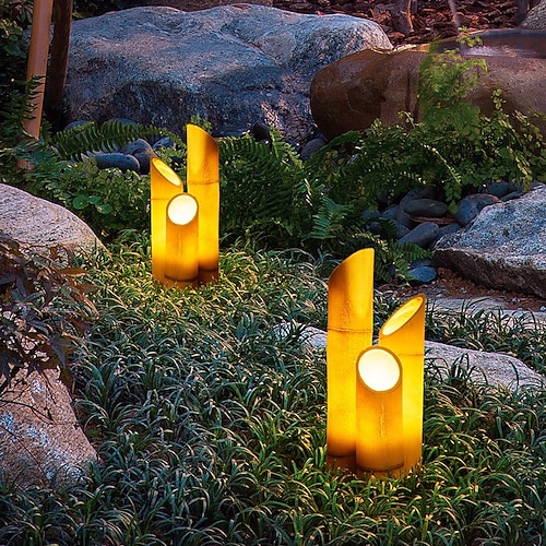 Lampada Da Giardino Per Esterni IP65 A Forma Di Bambù Per Il Giardino Decorazione Della Villa IP65 Impermeabile In Resina Bambù Decorazioni Per Il Giardino Sculture