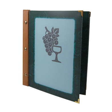 DECOR SERVICE Folienkarte (PVC) grün, mit Holzrücken, 6 Seiten, A5, 1 Stk. Image