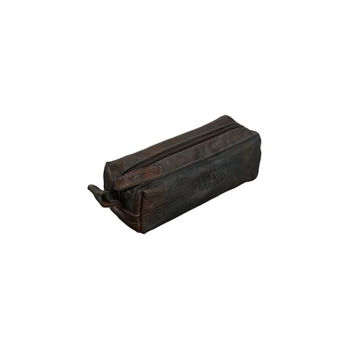 Jüscha Pride and Soul Schlamperrolle Leder Etui Faulenzer Federmappe graubraun 47176