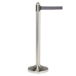 Decor Service Leitsystem aus rostfreiem Stahl, einziehbares Band in grau, mit Fußteil, 100 cm Image