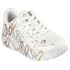 Plateausneaker SKECHERS "Skechers x JGoldcrown: Uno Lite - Metallic Love", Kinder, Gr. 31, beige (natur kombiniert), Lederimitat, casual, Schuhe, Schnürschuh, Keilsneaker mit Herzchen im Metallic Look bedruckt