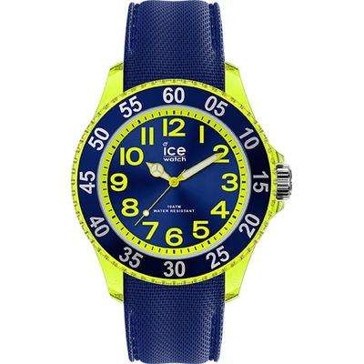 Quarzuhr ICE-WATCH "ICE cartoon - Small - 3H", blau (dunkelblau, neongelb), Armbanduhren, Kinder, Armbanduhr, Lernuhr, Kinder, Jungen, Geschenk, Geburtstag, Schulanfang Image