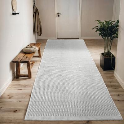 Wollteppich "WOOLY DREAM", beige (naturweiß), B:80cm H:10mm L:300cm, Wolle, MYFLAIR MÖBEL & ACCESSOIRES, Teppiche, handgewebter Wendeteppich, Uni Farben, reine Wolle, Wohnzimmer Image