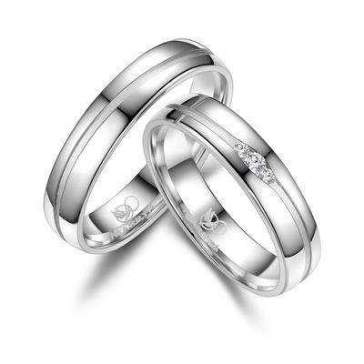 Partnerring MARRYA "Silber Ringe Trauringe Eheringe Partnerringe" Gr. 56, silber (herren ring, silber), Fingerringe, Dam