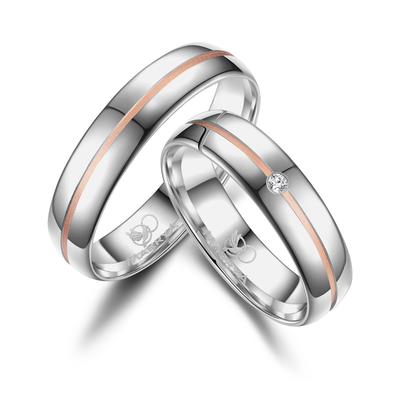 Partnerring MARRYA "Silber Ringe Trauringe Eheringe Partnerringe" Gr. 66, rosa (herren ring, silber, rosé), Fingerringe,