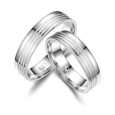 Partnerring MARRYA "Silber Ringe Trauringe Eheringe Partnerringe" Gr. 52, silber (damen ring, silber), Fingerringe, Dame