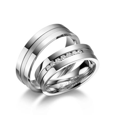 Partnerring MARRYA "Edelstahl Ringe Trauringe Eheringe Partnerringe" Gr. 72, silber (herren ring, silber), Fingerringe, 