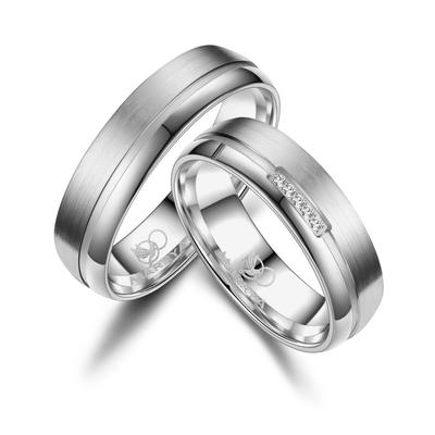 Partnerring MARRYA "Titan Ringe Trauringe Eheringe Partnerringe" Gr. 56, silber (herren ring, silber), Fingerringe, Dame