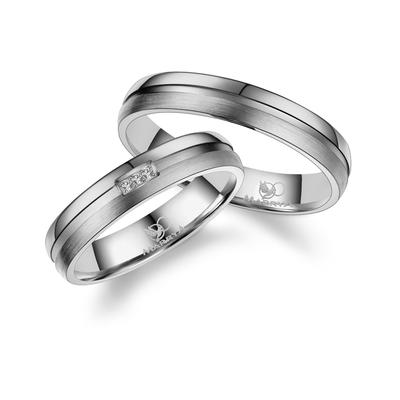 Partnerring MARRYA "Titan Ringe Trauringe Eheringe Partnerringe" Gr. 68, silber (herren ring, silber), Fingerringe, Dame