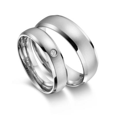 Partnerring MARRYA "Edelstahl Ringe Trauringe Eheringe Partnerringe" Gr. 56, silber (damen ring, silber), Fingerringe, D