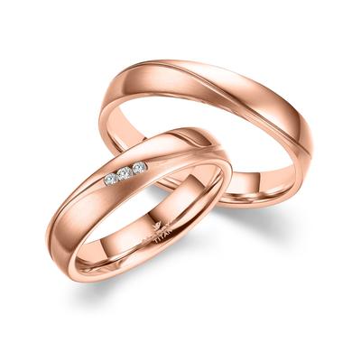 Partnerring MARRYA "Titan Ringe Trauringe Eheringe Partnerringe" Gr. 64, rosa (herren ring, rosé), Fingerringe, Damen, 6