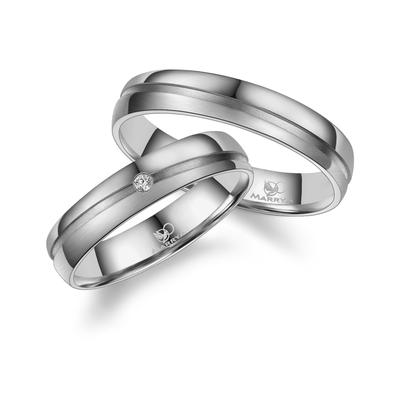 Partnerring MARRYA "Diamant Titan Ringe Trauringe Eheringe Partnerringe" Gr. 60, silber (damen ring, silber), Fingerring