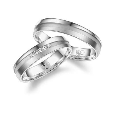 Partnerring MARRYA "Silber Ringe Trauringe Eheringe Partnerringe" Gr. 50, silber (damen ring, silber), Fingerringe, Dame