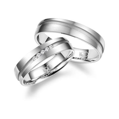 Partnerring MARRYA "Edelstahl Ringe Trauringe Eheringe Partnerringe" Gr. 62, silber (herren ring, silber), Fingerringe, 