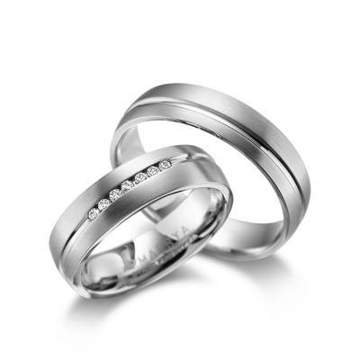 Partnerring MARRYA "Edelstahl Ringe Trauringe Eheringe Partnerringe" Gr. 64, silber (herren ring, silber), Fingerringe, 