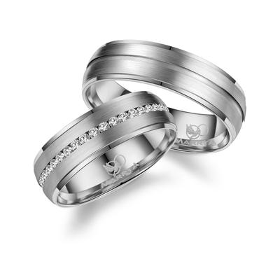 Partnerring MARRYA "Titan Ringe Trauringe Eheringe Partnerringe" Gr. 50, silber (damen ring, silber), Fingerringe, Damen