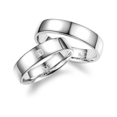 Partnerring MARRYA "Silber Ringe Trauringe Eheringe Partnerringe" Gr. 64, silber (herren ring, silber), Fingerringe, Dam