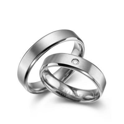 Partnerring MARRYA "Titan Ringe Trauringe Eheringe Partnerringe" Gr. 48, silber (herren ring, silber), Fingerringe, Dame