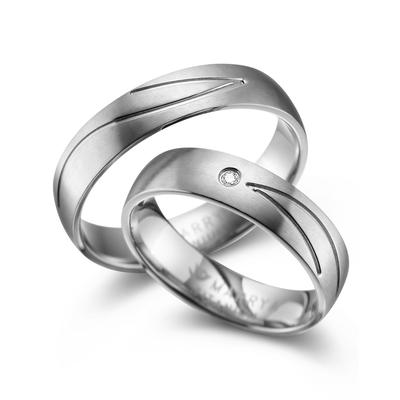 Partnerring MARRYA "Titan Ringe Trauringe Eheringe Partnerringe" Gr. 64, silber (herren ring, silber), Fingerringe, Dame