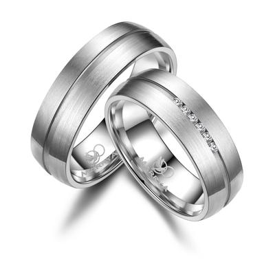 Partnerring MARRYA "Titan Ringe Trauringe Eheringe Partnerringe" Gr. 50, silber (damen ring, silber), Fingerringe, Damen