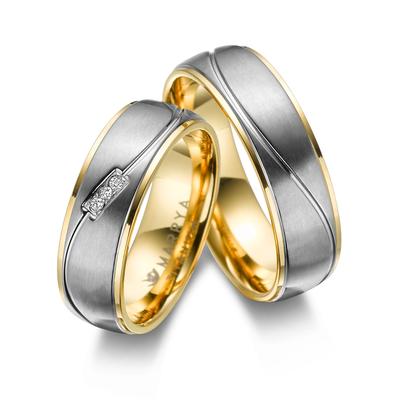 Partnerring MARRYA "Titan Ringe Trauringe Eheringe Partnerringe" Gr. 58, gold (damen ring, gold, silber), Fingerringe, D