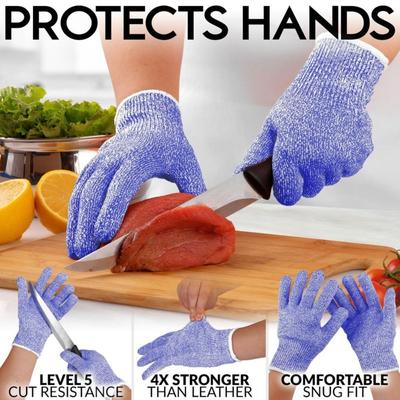 Zulay Kitchen Cut Resistant Gloves Food Grade Level 5 Protection - Large