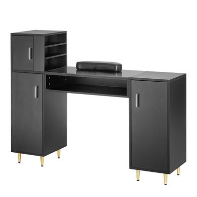 VEVOR Manicure Table Makeup Dressing Nail Station with Storage Cabinets for Spa Beauty Salon Workstation with Wrist Rest