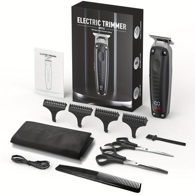 TEMU Professional Hair Clippers For Men, Professional Barber Clippers And Trimmer Set, Cordless Beard Trimmer Haircut Grooming Kit Gift For Men Women Kids (black)