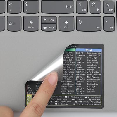 TEMU 5pcs Keyboard Shortcuts Stickers For Windows, Word & Excel - Easy-to-read Quick Guide, Residue-free Vinyl, Semi-matte