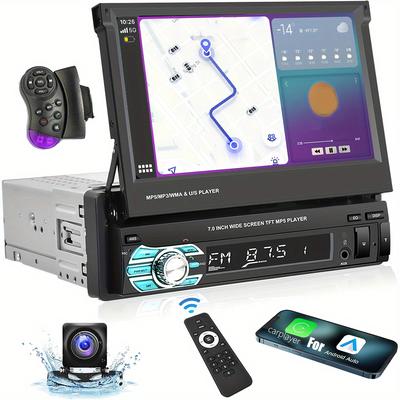 "TEMU Podofo Din Carplayer Car Ahd , 7"" Out Touch Car Mp5 , , Usb, Tf, Fm , Aux-in, Swc"