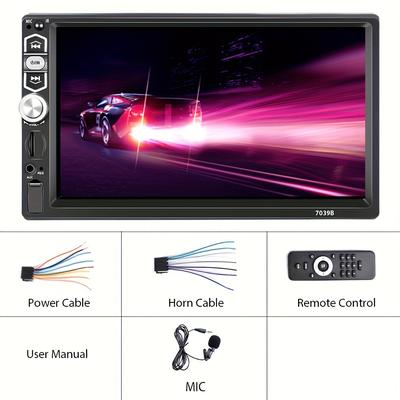 "TEMU 7"" Carplayer Single Din Car Stereo High-definition Touch - Multimedia Player Handsfree Call Steering Wheel Control With Rear View Camera Optional"