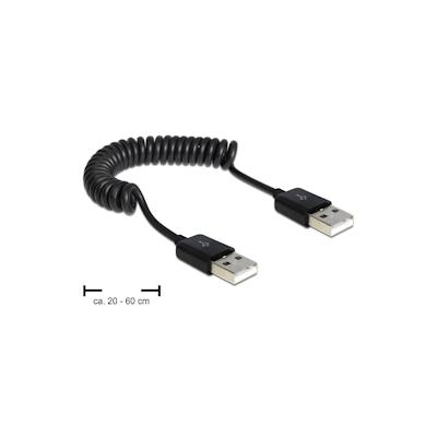 Delock 83239, 0,6 m, USB A, USB A, USB 2.0, Männlich/Männlich, Schwarz