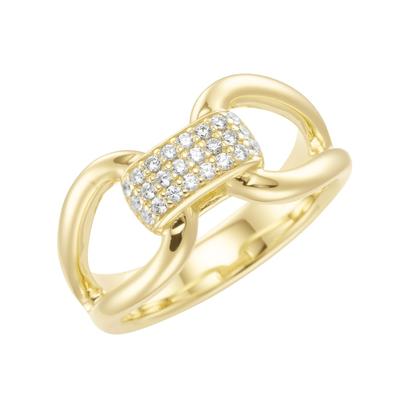 Giorgio Martello Milano - Ring mit weißen Zirkonia, gelb vergoldet, Silber 925 Ringe 1 ct Weiss Damen (84.14 € / 1 ct) Image